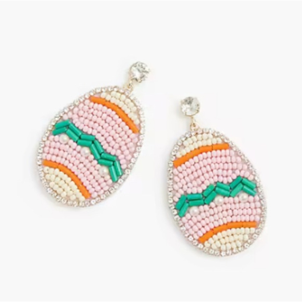 J. Crew Factory Beaded Easter Egg Statement Earrings